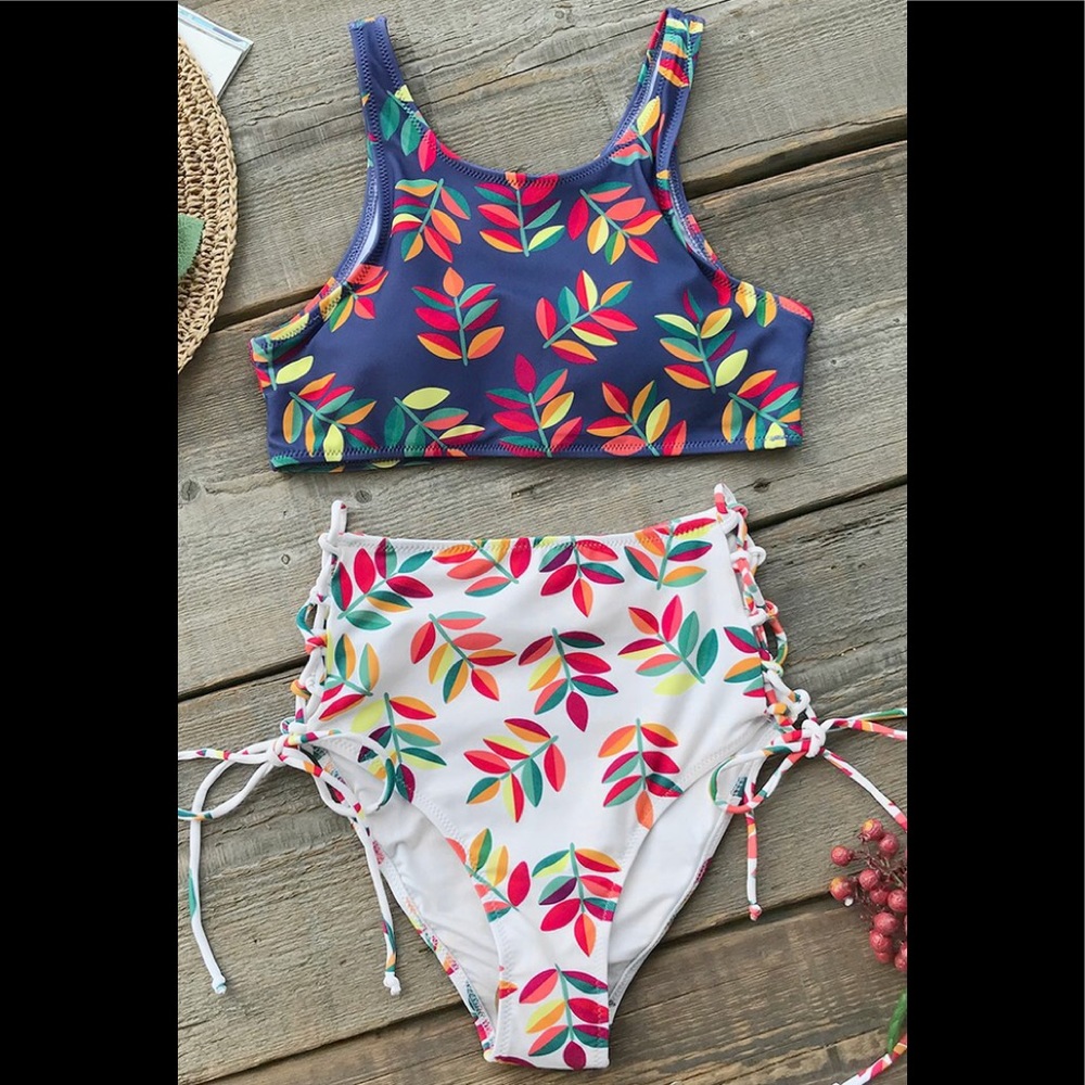 High waist, tank top bikini set